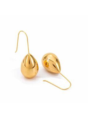 New! Anthropologie Vaughn 18K Gold Plated Tear Drop Earrings (1012) NWOT